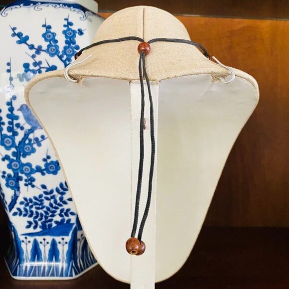 Vintage Handmade Wooden Beaded Choker Necklace With Adjustable Leather Cord - Picture 3 of 7